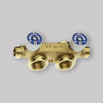COLLETTORE TOTEM 2 VIE FREDDO PER TUBO RAME PEX MULTISTRATO ICMA M.3/4" 1"x1" 1/2"x16"