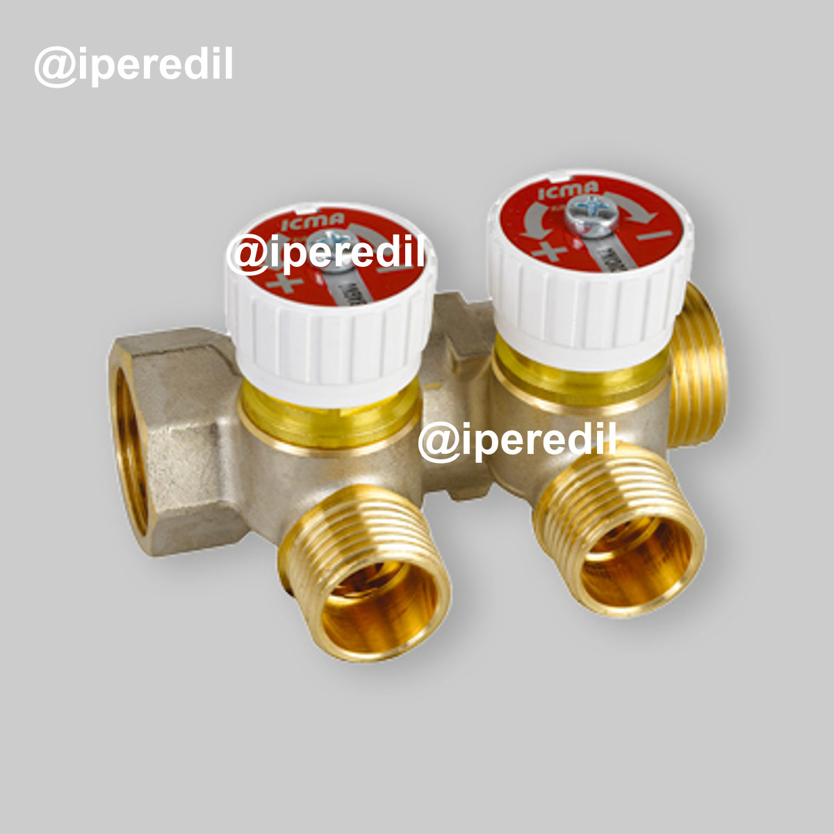 COLLETTORE LINEARE MASCHIO/FEMMINA 3/4" CON RUBINETTI MOD.227 ICMA 4 vie da 1/2"M