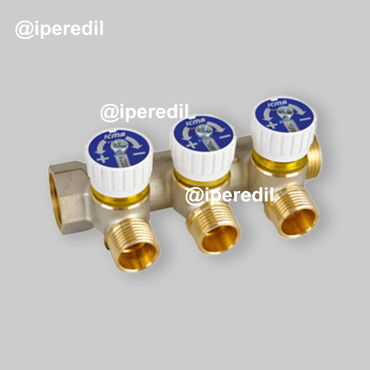 COLLETTORE LINEARE MASCHIO/FEMMINA 1" CON RUBINETTI MOD.227 ICMA 3 vie da 1/2"M - 20752404