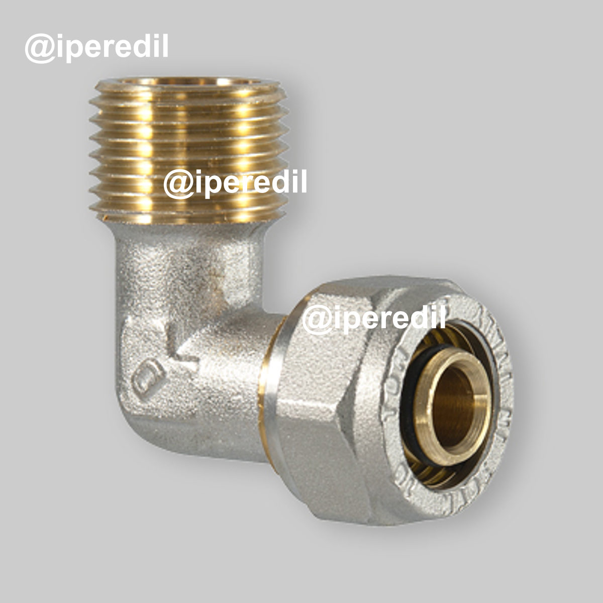 RACCORDO CURVO MASCHIO A COMPRESSIONE PER TUBO MULTISTRATO TDM 1" x Ø32 (3,0) mm