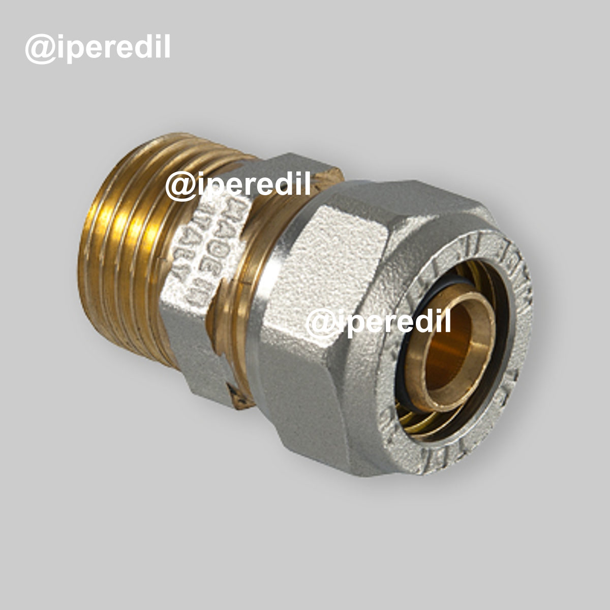 RACCORDO DIRITTO MASCHIO A COMPRESSIONE PER TUBO MULTISTRATO TDM 1" x Ø26 (3,0) mm