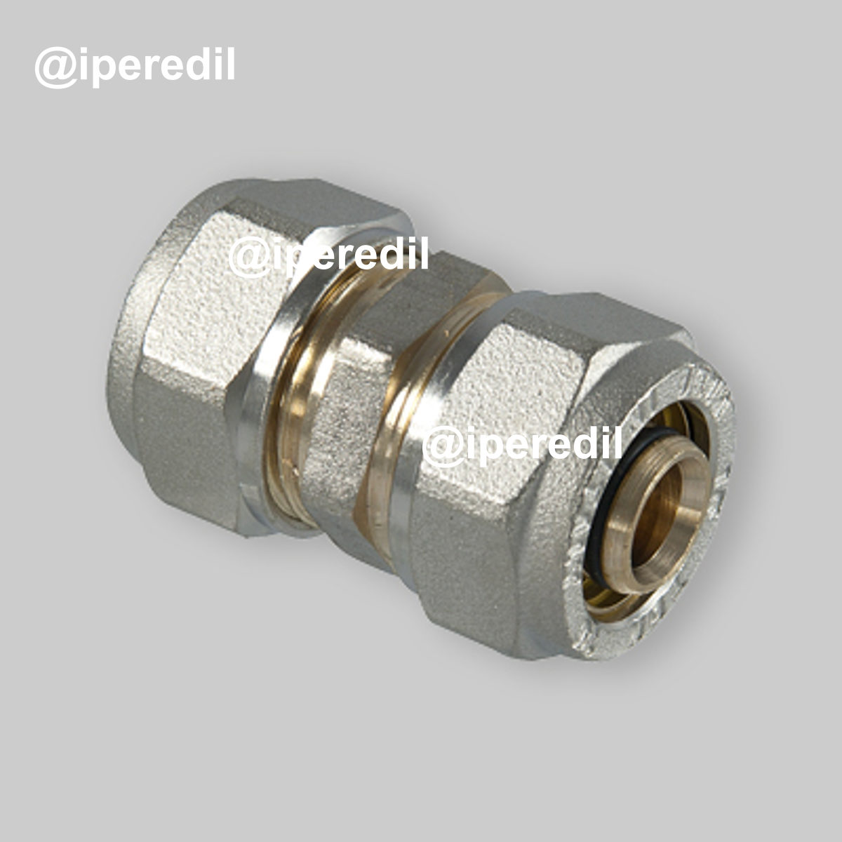 RACCORDO DIRITTO DOPPIO A COMPRESSIONE PER TUBO MULTISTRATO TDM Ø16 x Ø16 (2,0) mm