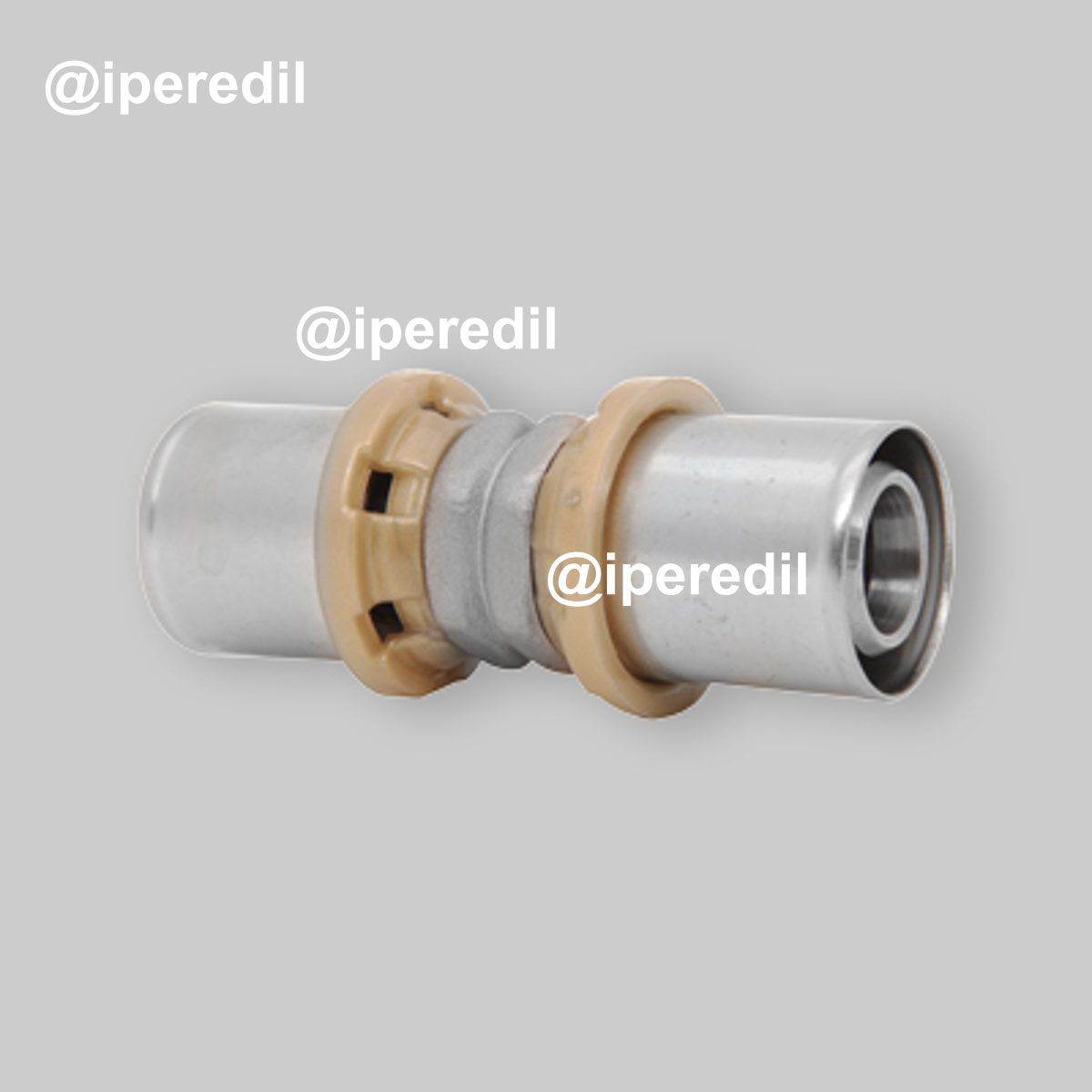 RACCORDO DIRITTO DOPPIO A PRESSARE PER TUBO MULTISTRATO ICMA Ø32 x Ø32