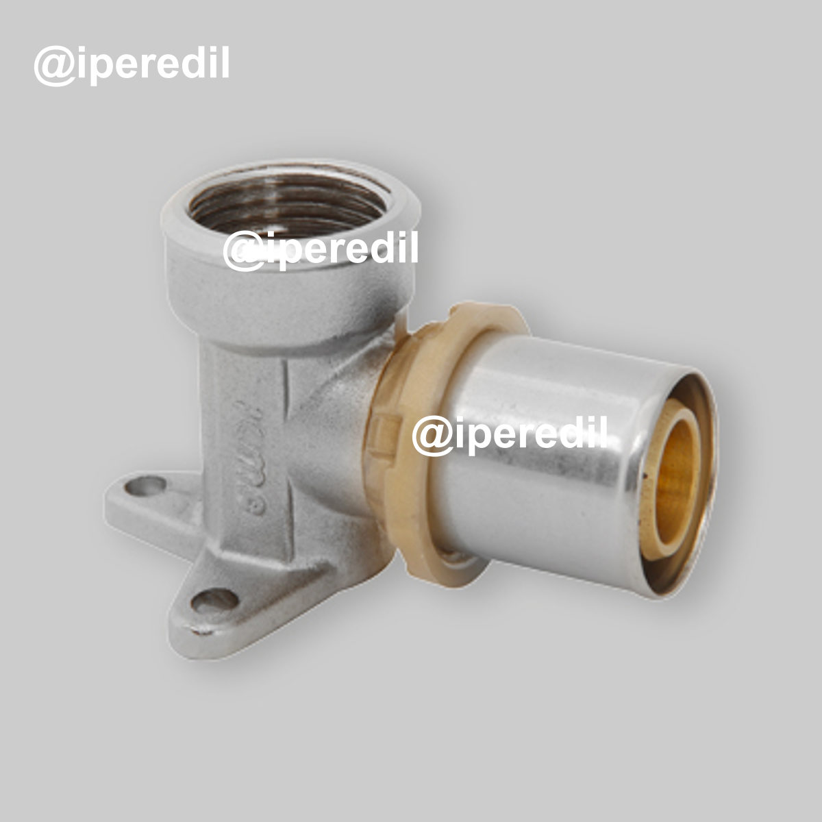 GOMITO FEMMINA FLANGIATO A PRESSARE TUBO MULTISTRATO ICMA Ø16 x 1/2"