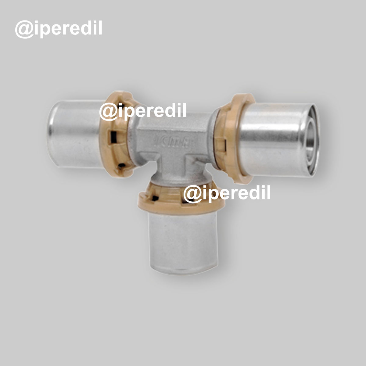 TEE DOPPIO A PRESSARE PER TUBO MULTISTRATO ICMA Ø26 x Ø26 x Ø26