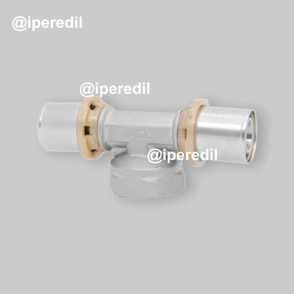 TEE FEMMINA A PRESSARE PER TUBO MULTISTRATO ICMA Ø32 x 1" x Ø32 - 20758612