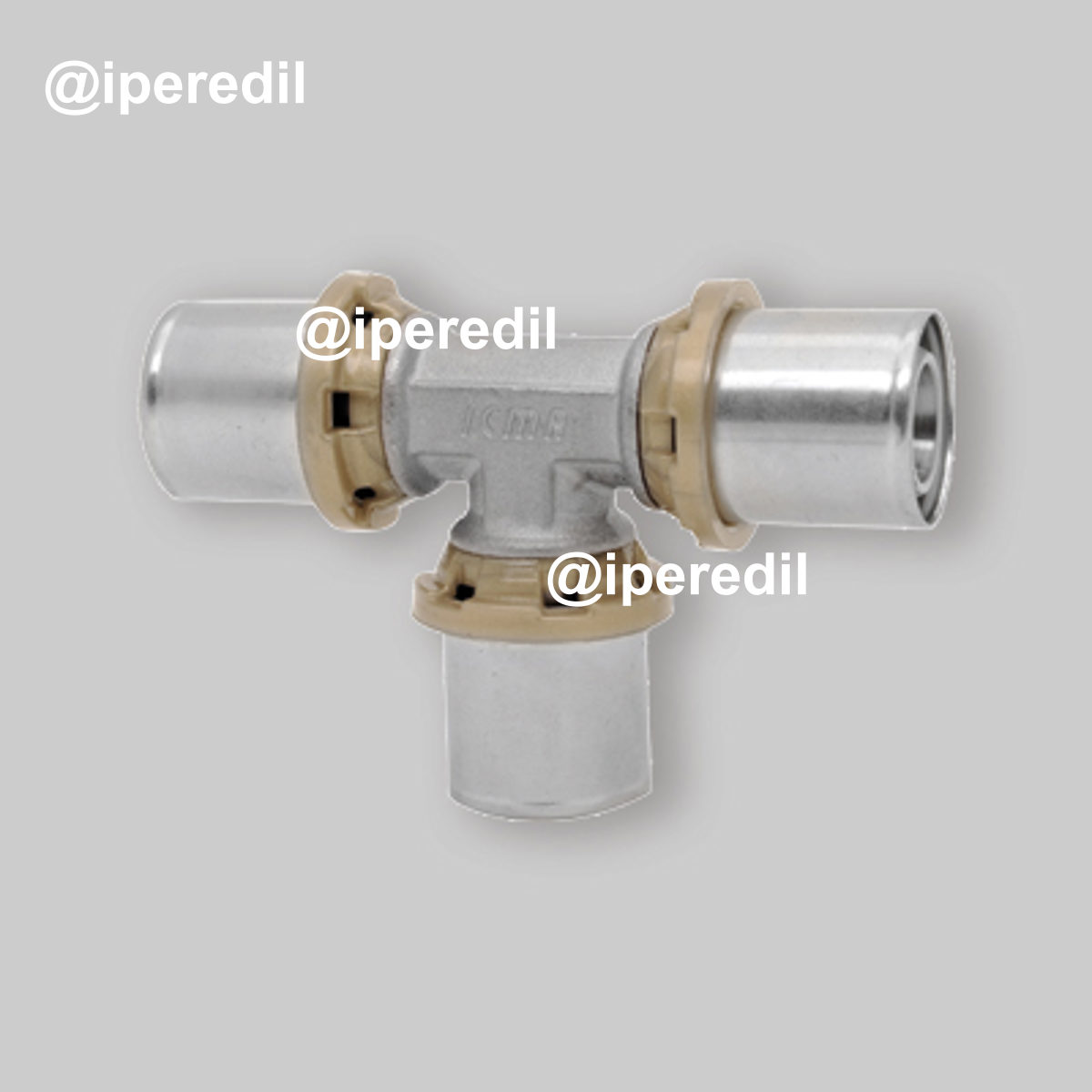 TEE RIDOTTO A PRESSARE PER TUBO MULTISTRATO ICMA Ø16 x Ø20 x Ø16 - 20759016