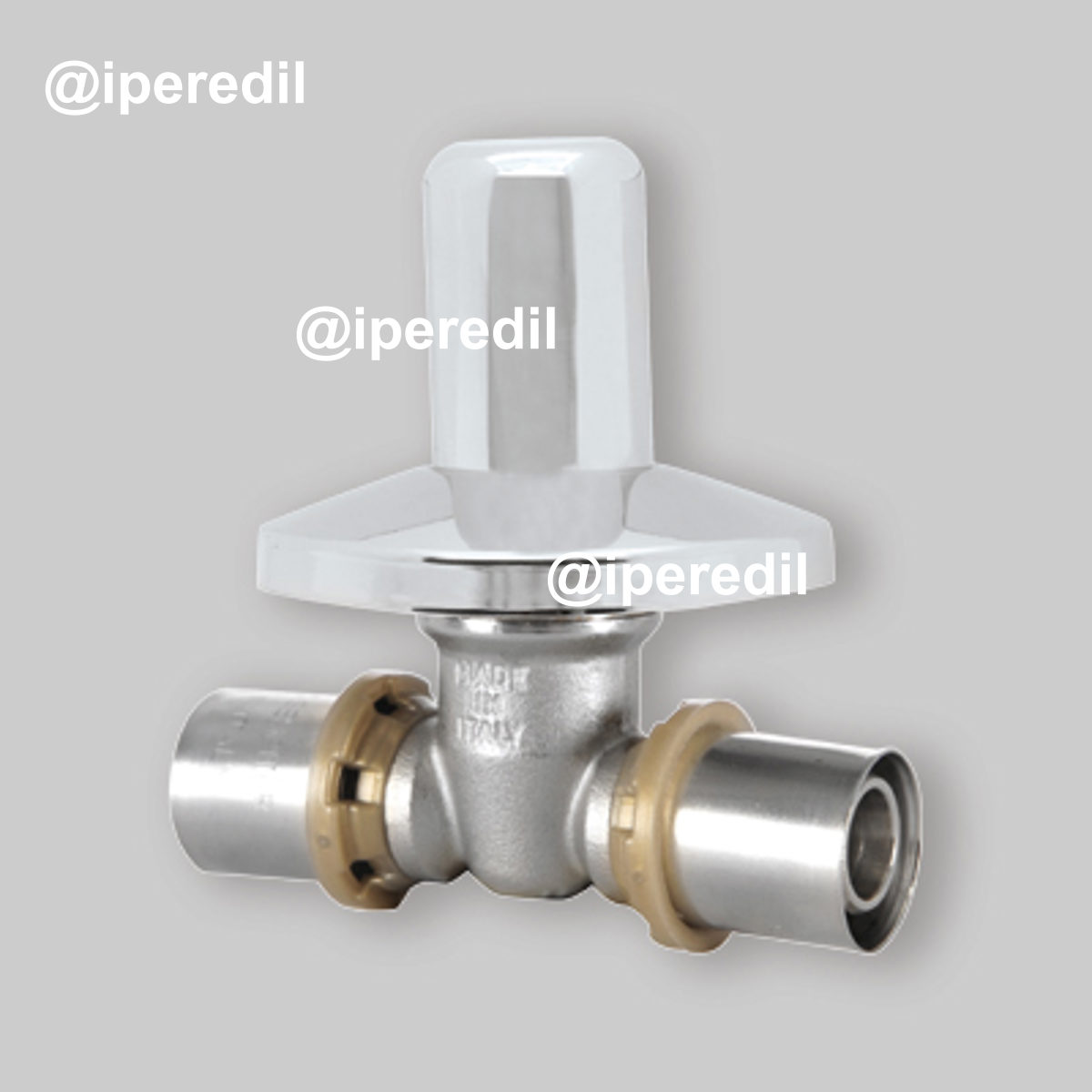 VALVOLA DA INCASSO CON CAPPUCCIO A PRESSARE PER TUBO MULTISTRATO ICMA Ø16 x Ø16