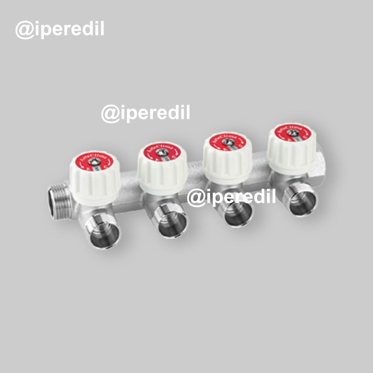 COLLETTORE LINEARE MASCHIO/FEMMINA CON RUBINETTI DI ARRESTO ARTECLIMA 3/4" - 2 vie 24x19