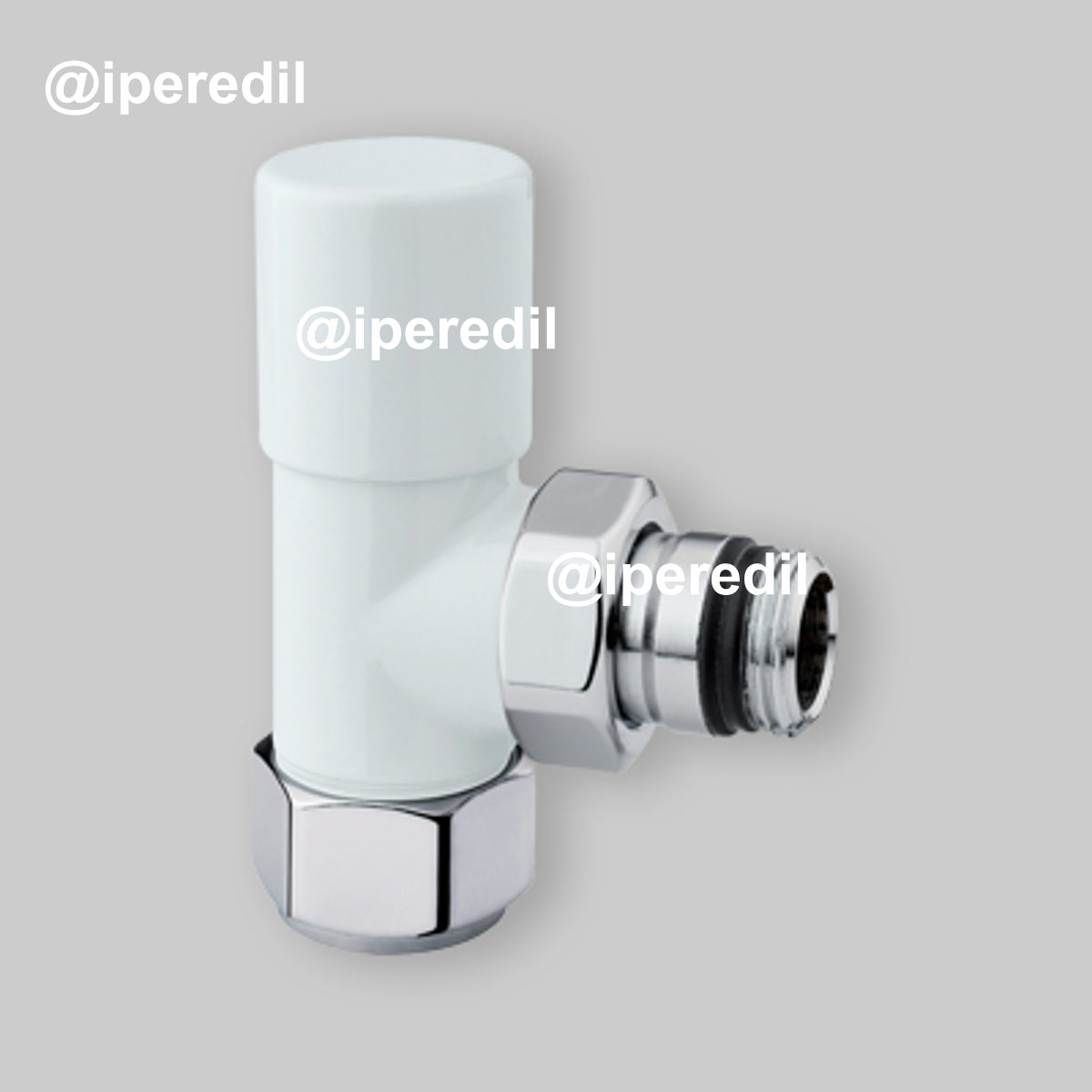 VALVOLA D'ARREDO A SQUADRA "HIGH STYLE" BIANCO 1/2" - 24x19