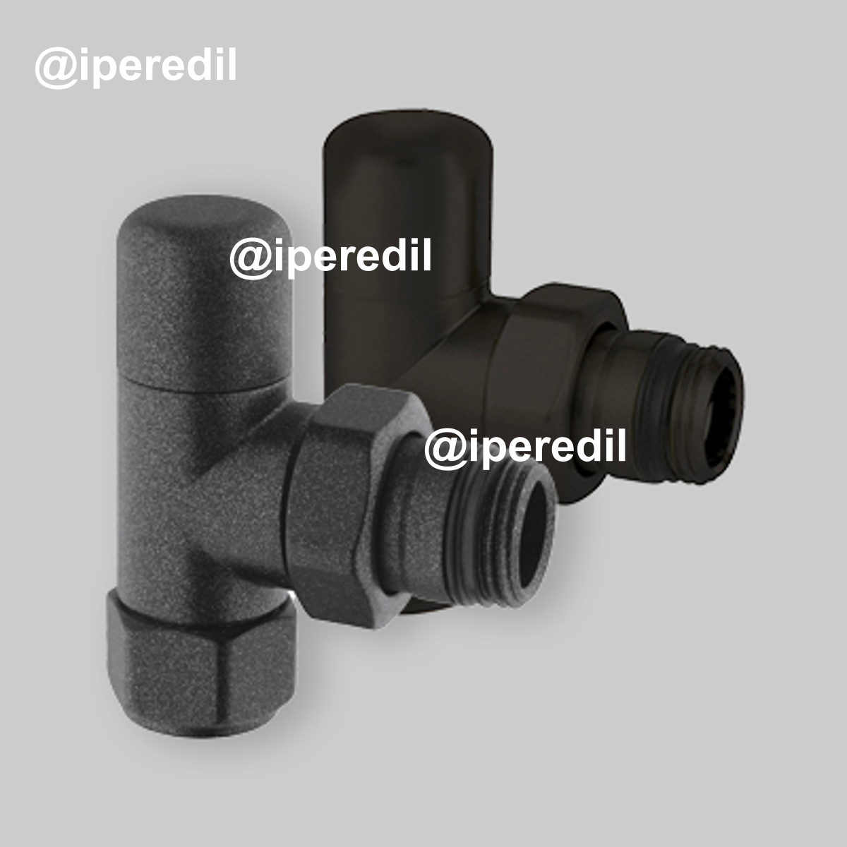 DETENTORE D'ARREDO A SQUADRA "HIGH STYLE BLACK" Antracite 1/2" - 24x19