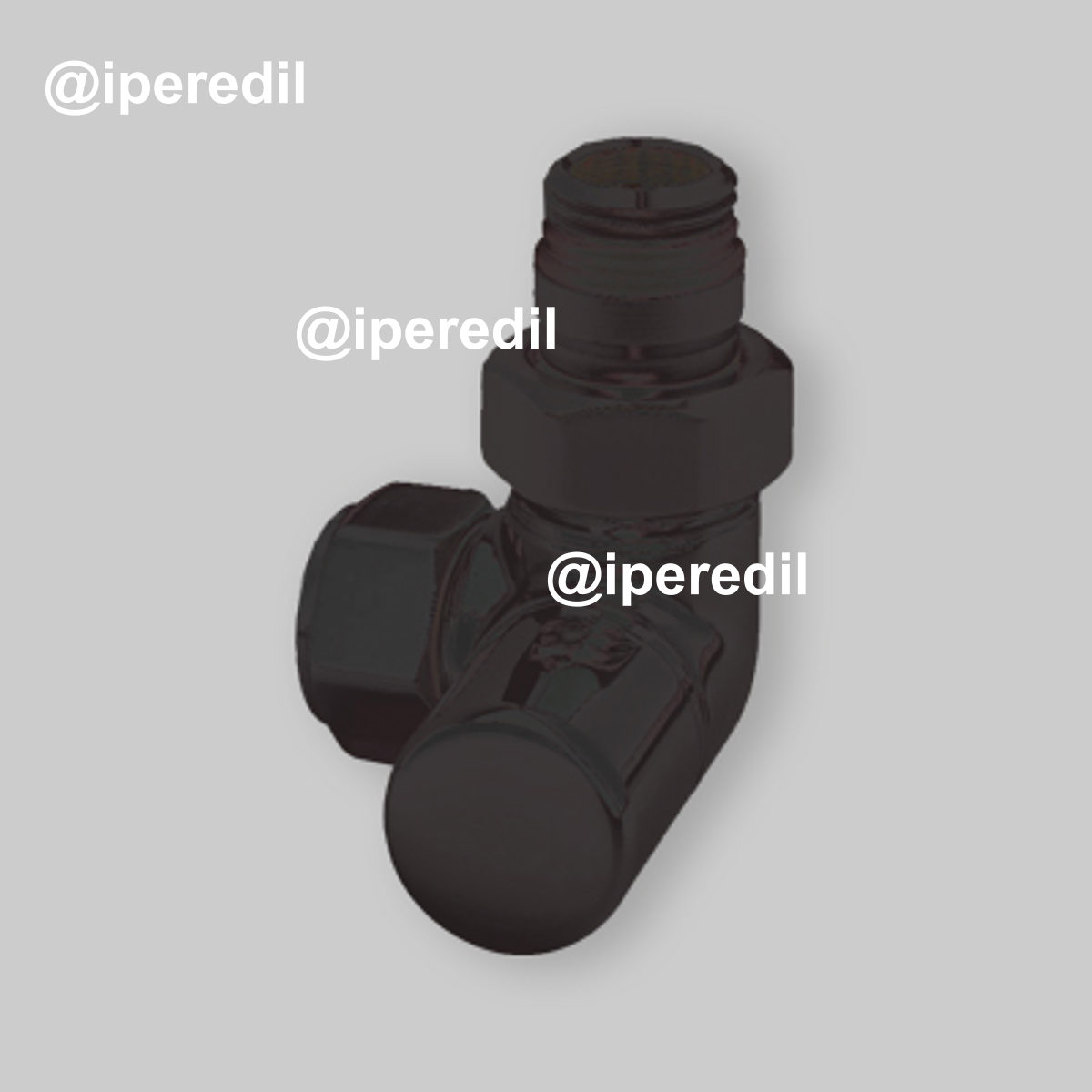 DETENTORE D'ARREDO AD ANGOLO DX "HIGH STYLE BLACK" Nero Opaco 1/2" - 24x19