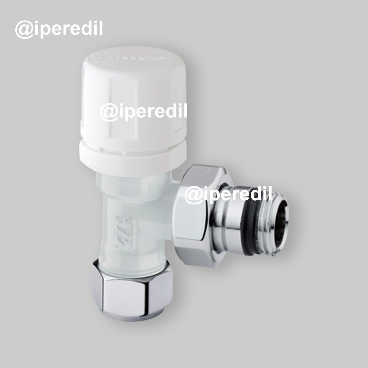 VALVOLA D'ARREDO A SQUADRO TERMOSTATIZZABILE BIANCO ARTECLIMA 1/2" - 24x19