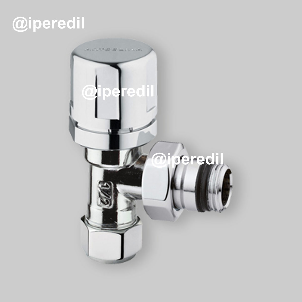 VALVOLA D'ARREDO A SQUADRO TERMOSTATIZZABILE CROMO ARTECLIMA 3/8" - 24x19