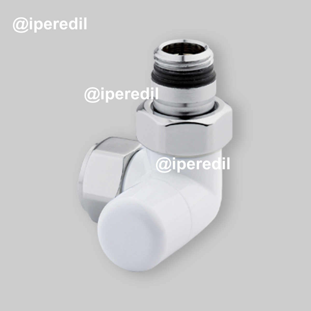 DETENTORE D'ARREDO AD ANGOLO DX "HIGH STYLE" BIANCO 1/2" - 24x19