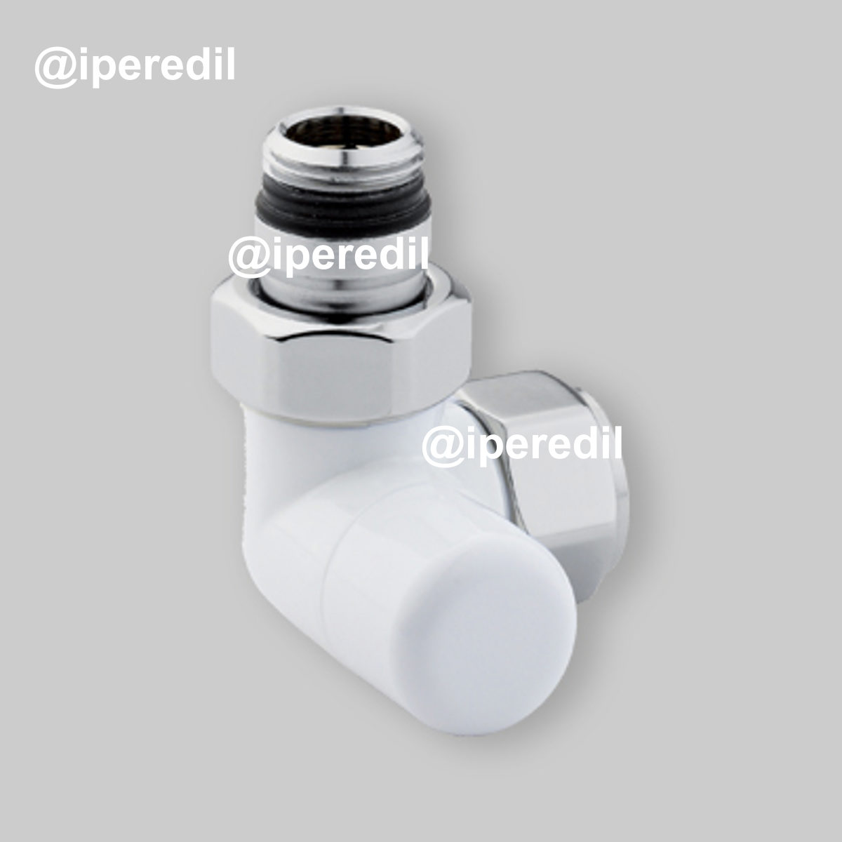 DETENTORE D'ARREDO AD ANGOLO SX "HIGH STYLE" BIANCO 1/2" - 24x19