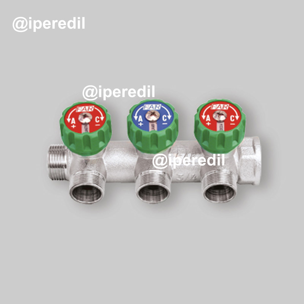 COLLETTORE LINEARE MASCHIO/FEMMINA 1" CON RUBINETTI DI ARRESTO FAR 4 Vie 24x19