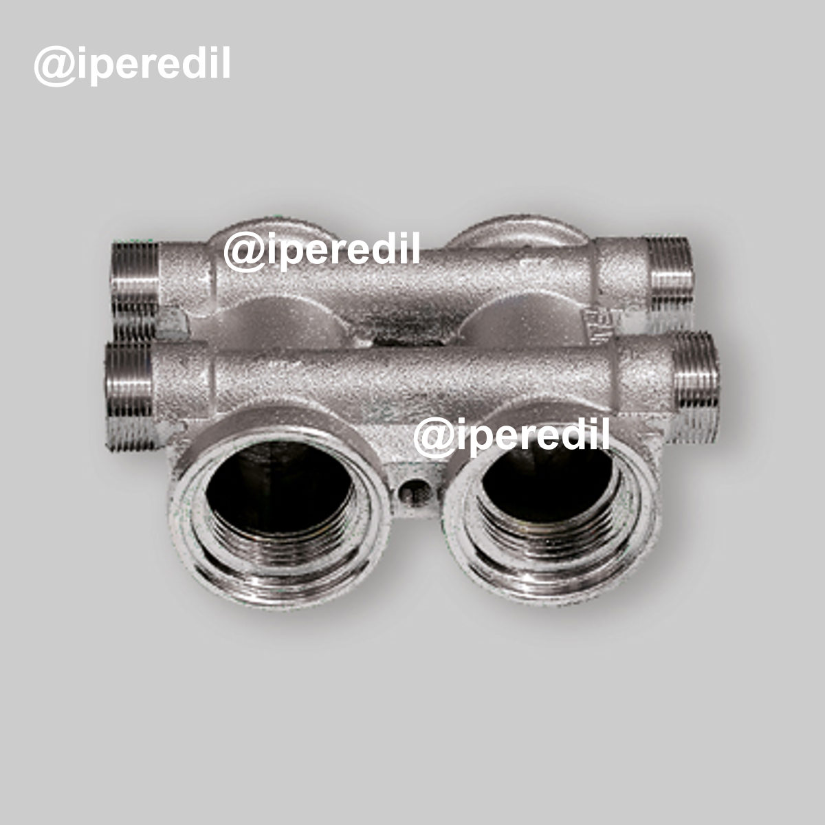 COLLETTORE COMPLANARE COMPONIBILE CROMATO FAR 1" - 2+2 vie 24x19