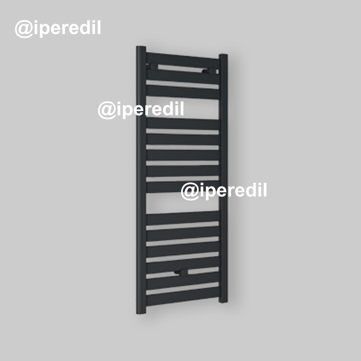 TERMOARREDO "CAPRI" DIRITTO NERO OPACO H.1420 x L.500 x Int.450