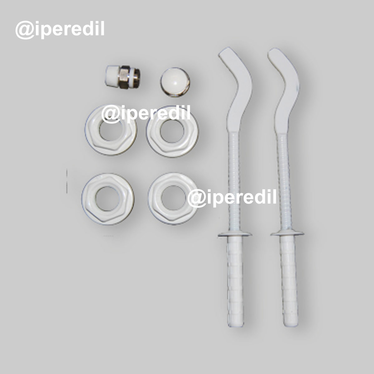 KIT TAPPI E MENSOLE PER RADIATORI 1/2" BIANCO 1" x 1/2"