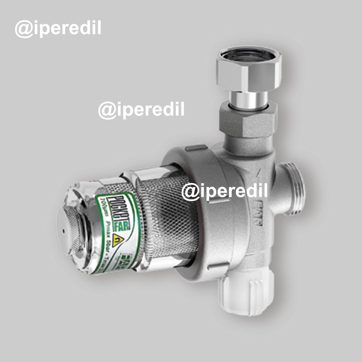 FILTRO DEFANGATORE MAGNETICO CROMATO "POCKETFAR" PER IMPIANTI TERMICI FAR 3/4" M/F