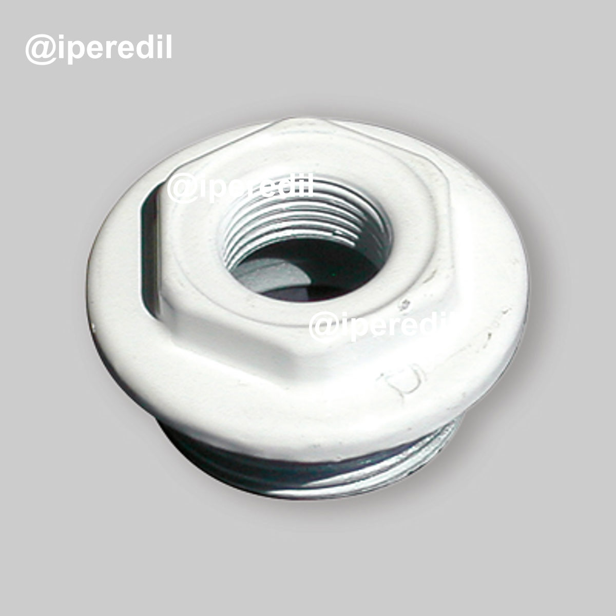 RIDUZIONE VERNICIATA BIANCO PER RADIATORI 1" x 3/8" DX Ø42 - Alluminio