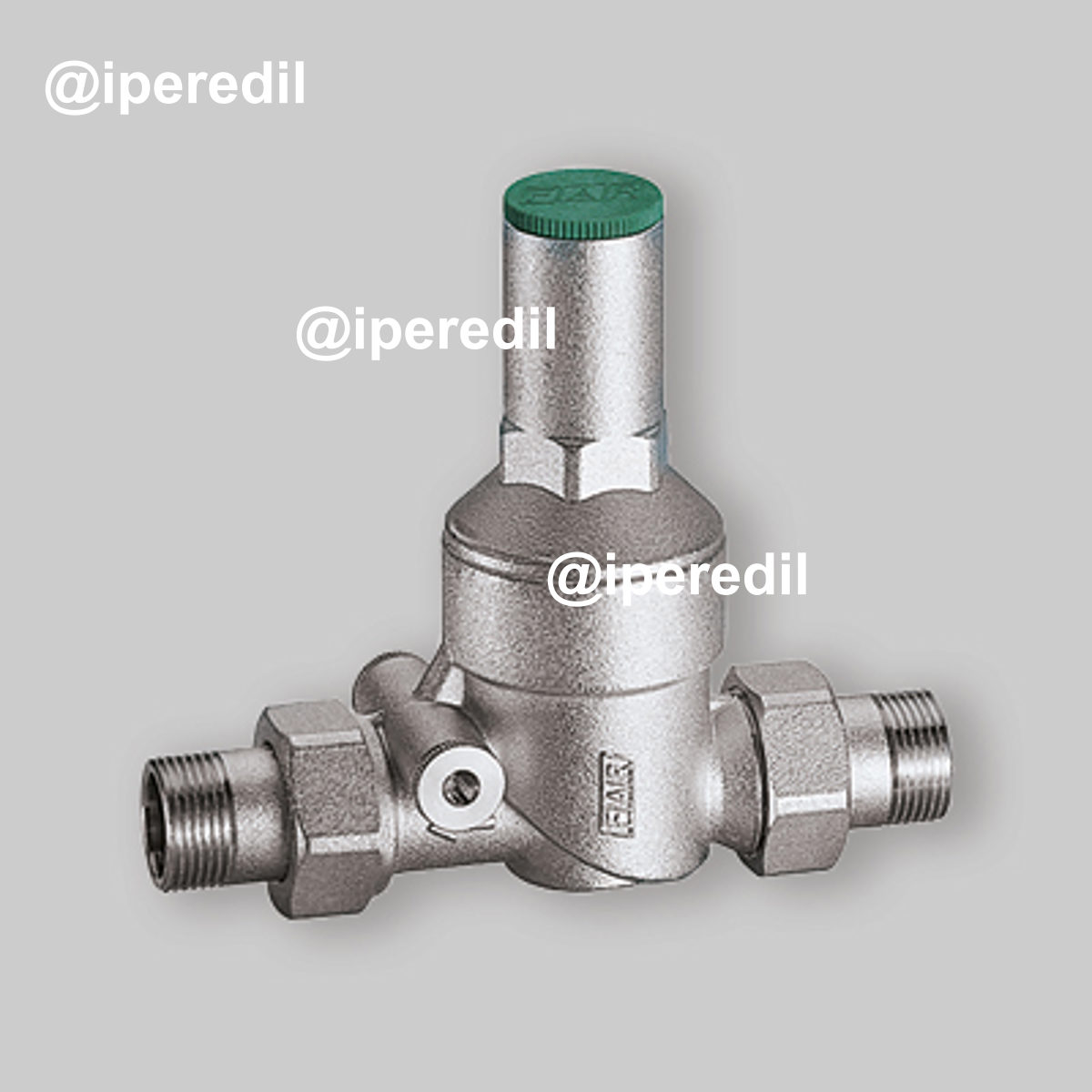 RIDUTTORE DI PRESSIONE CROMATO CON ATTACCO MANOMETRO FAR 1"1/4 M/M