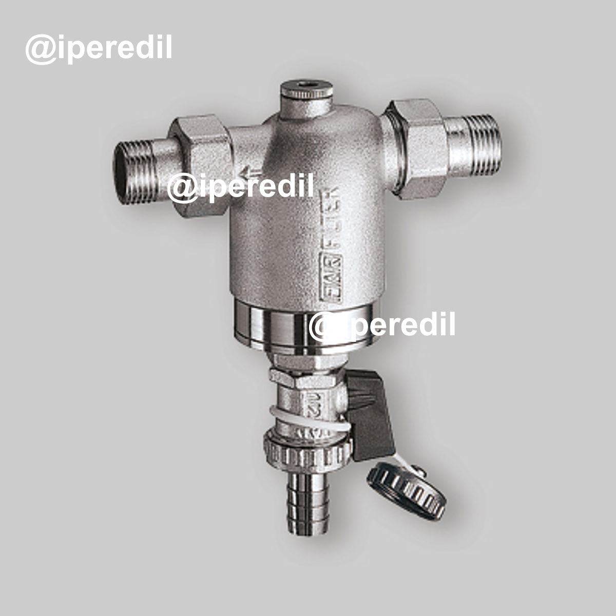 FILTRO PER IMPIANTI SANITARI CON ATTACCO MANOMETRO CROMATO FAR 1/2" M/M