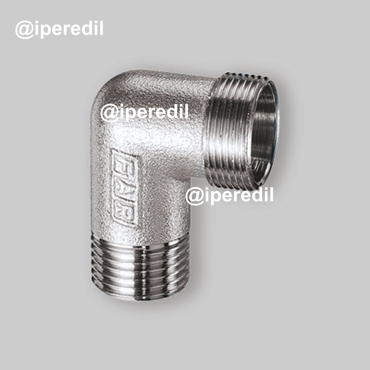 GOMITO MASCHIO PER TUBO RAME, PLASTICA E MULTISTRATO CROMATO FAR 3/4" - 24x19