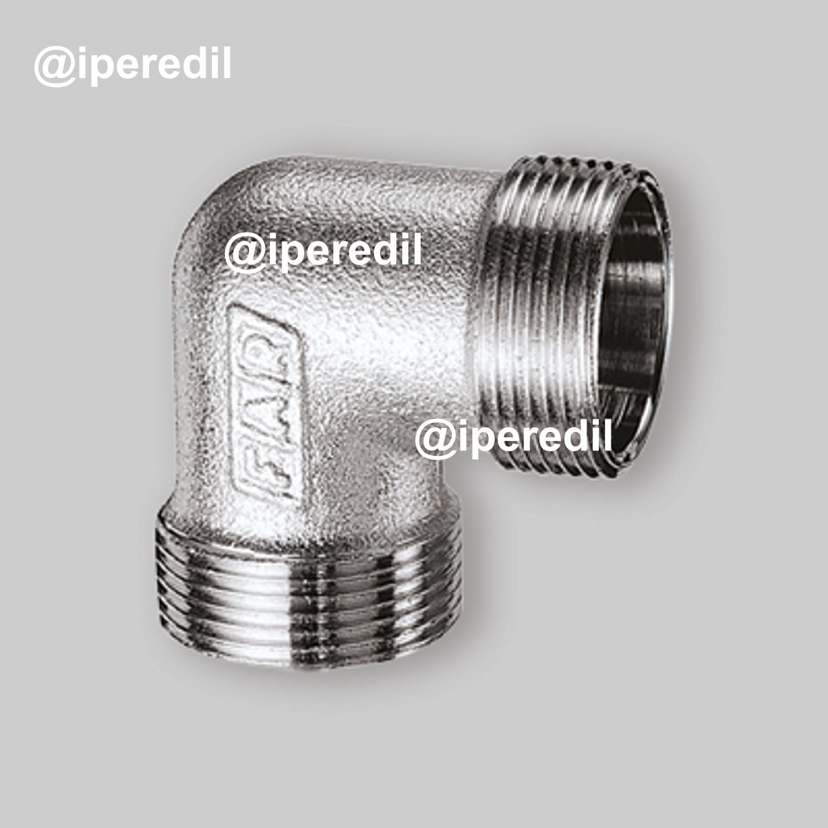 GOMITO DOPPIO MONOCONO PER TUBO RAME, PLASTICA E MULTISTRATO CROMATO FAR 24x19