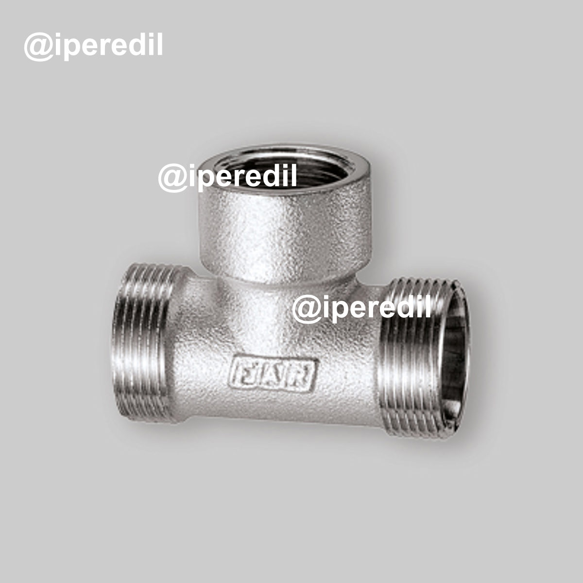 TEE FEMMINA CON 2 MONOCONI PER TUBO RAME, PLASTICA E MULTISTRATO CROMATO FAR 24x19 - 1/2" - 24x19