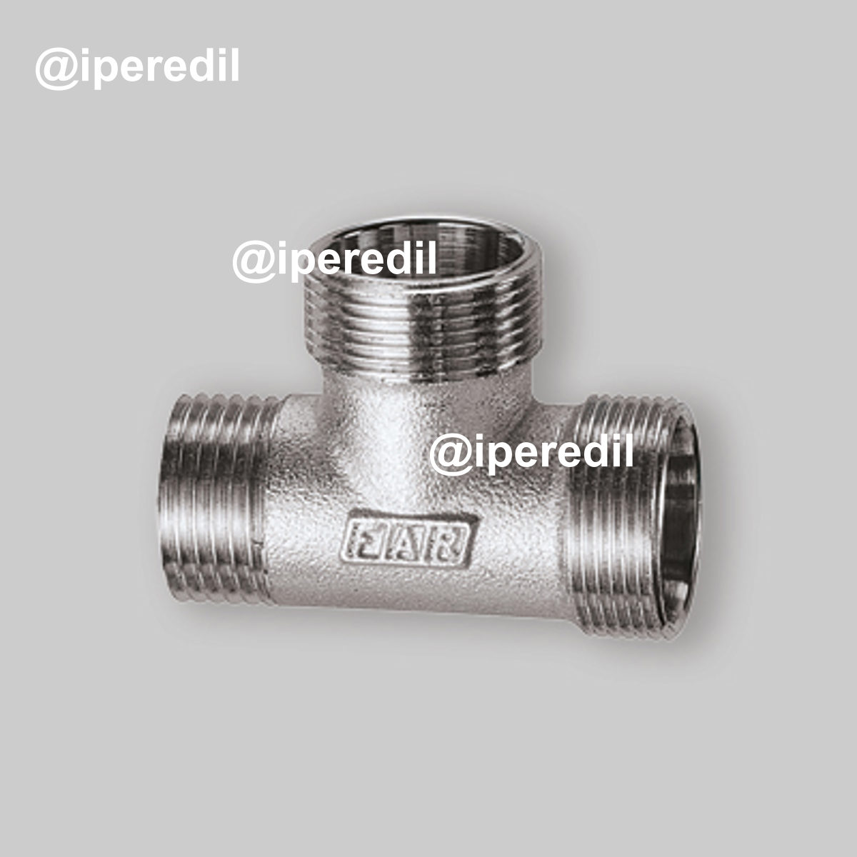 TEE MASCHIO CON 2 MONOCONI PER TUBO RAME, PLASTICA E MULTISTRATO CROMATO FAR 1/2" - 24x19 - 24x19