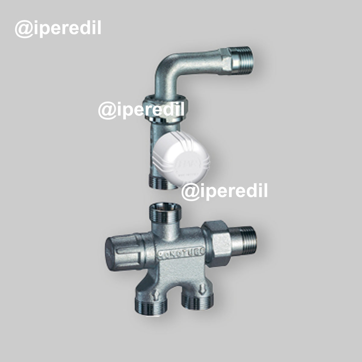 KIT VALVOLA TERMOSTATIZZABILE CON DETENTORE MONOTUBO "GRT" FAR 1/2" - 24x19