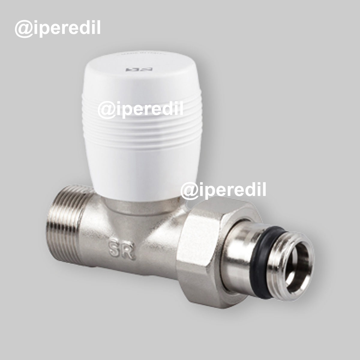 VALVOLA DIRITTA PER TUBO RAME E MULTISTRATO "SERIE ITALIA" 3/8" - passo 24x19