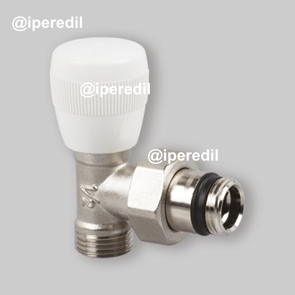 VALVOLA A SQUADRA ATTACCO PER TUBO RAME E MULTISTRATO "SERIE UNIVERSAL" 1/2" x passo 1/2"