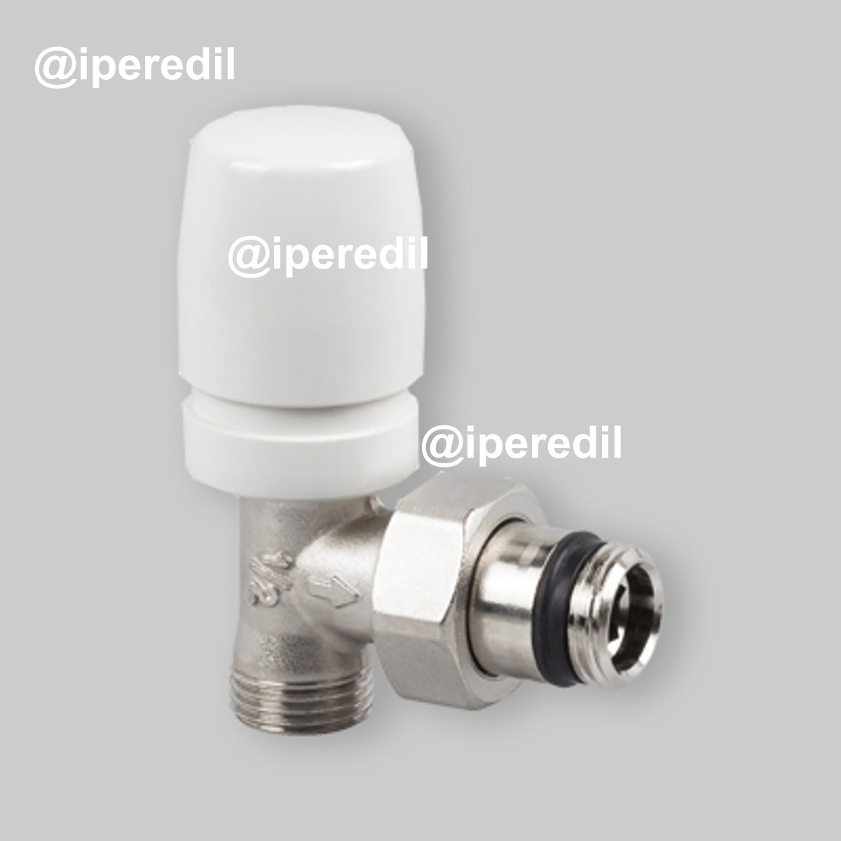 VALVOLA A SQUADRA TERMOSTATIZZABILE ATTACCO RAME E MULTISTRATO SERIE UNIVERSAL 3/8" x 1/2"