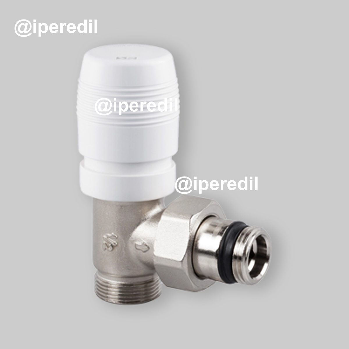 VALVOLA A SQUADRA TERMOSTATIZZABILE ATTACCO PER TUBO RAME E MULTISTRATO "SERIE ITALIA" 3/8" x 1/2"