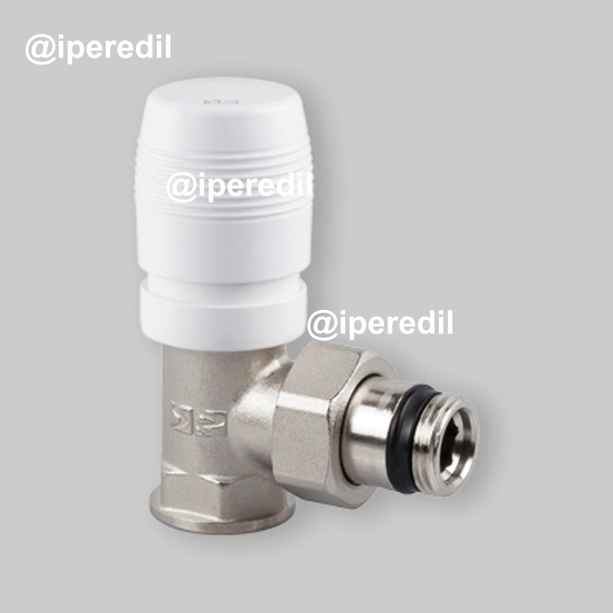 VALVOLA A SQUADRA TERMOSTATIZZABILE ATTACCO PER TUBO FERRO "SERIE ITALIA" 3/8" - 3/8"