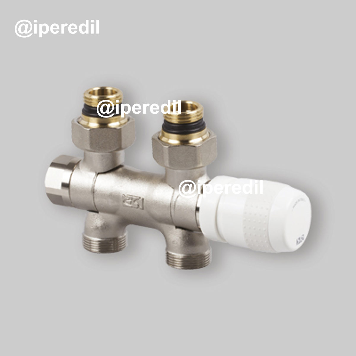 GRUPPO VALVOLA TERMOSTATIZZABILE E DETENTORE PER MONO/BITUBO RAME E MULTISTRATO 3/8" - 24x19