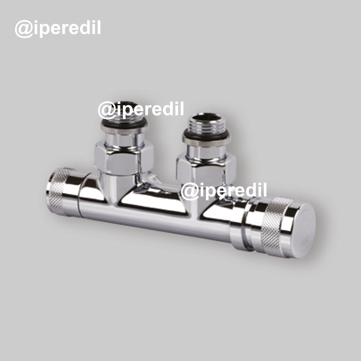GRUPPO VALVOLA TERMOSTATIZZABILE E DETENTORE ATTACCO RAME E MULTISTRATO 1/2" - 24x19 Cromato