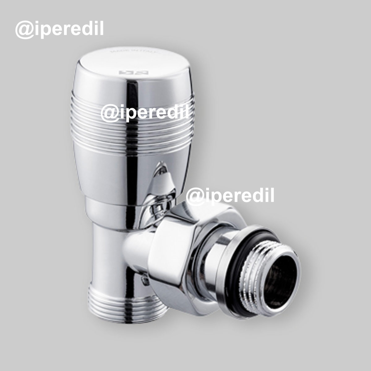 VALVOLA A SQUADRA ATTACCO PER TUBO RAME E MULTISTRATO "SERIE PLANET" Cromo 1/2" - 24x19