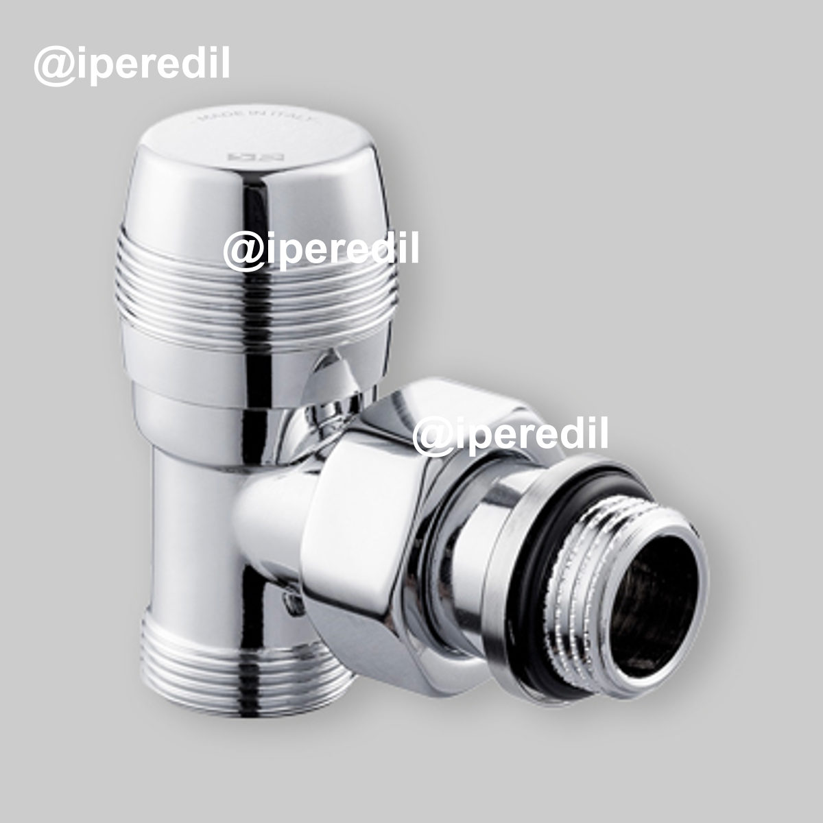 DETENTORE A SQUADRA ATTACCO PER TUBO RAME E MULTISTRATO "SERIE PLANET" Cromo 1/2" - 24x19