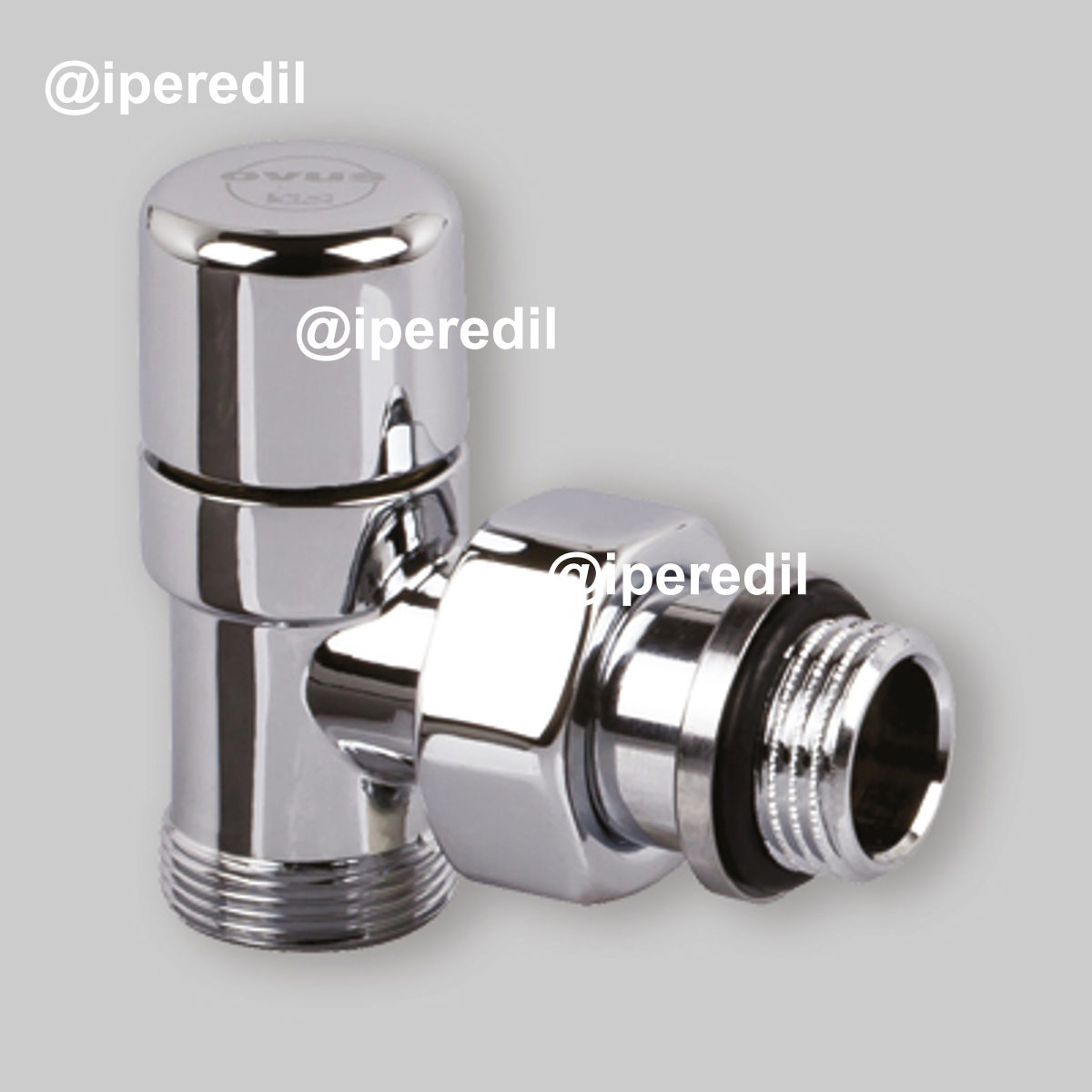 DETENTORE AD ANGOLO SERIE OVUS Cromo 1/2" x 24/19