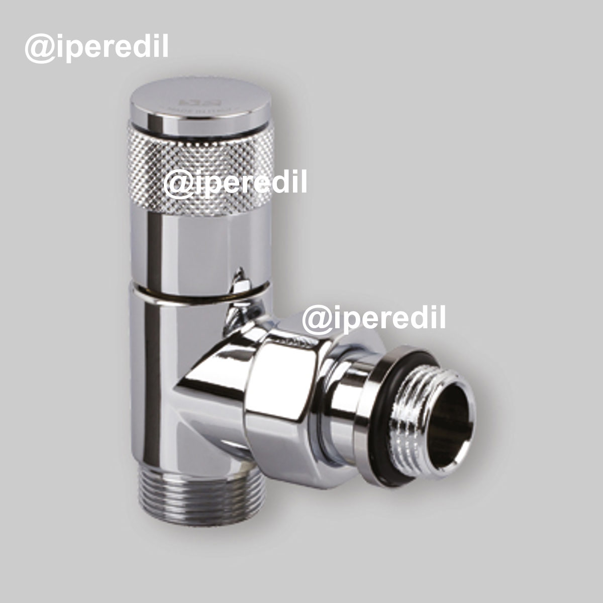 VALVOLA A SQUADRA ATTACCO PER TUBO RAME E MULTISTRATO "SERIE TONDERA" Cromo 1/2" - 24x19