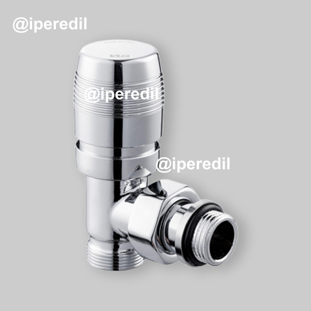 VALVOLA A SQUADRA TERMOSTATIZZABILE ATTACCO RAME E MULTISTRATO "SERIE PLANET" Cromo 1/2" - 24x19