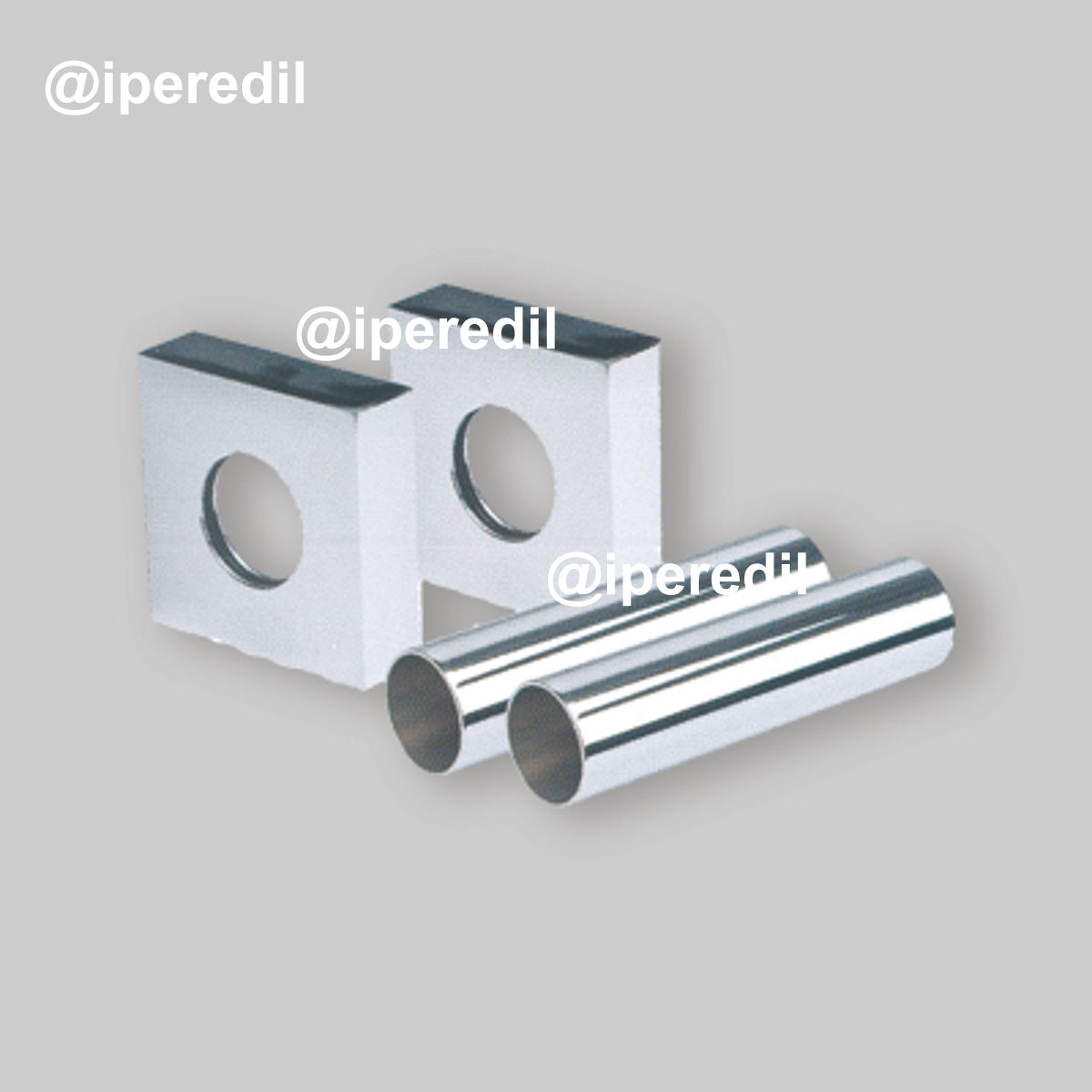KIT COPRITUBO QUADRATO CROMO Ø18 x L.70 mm