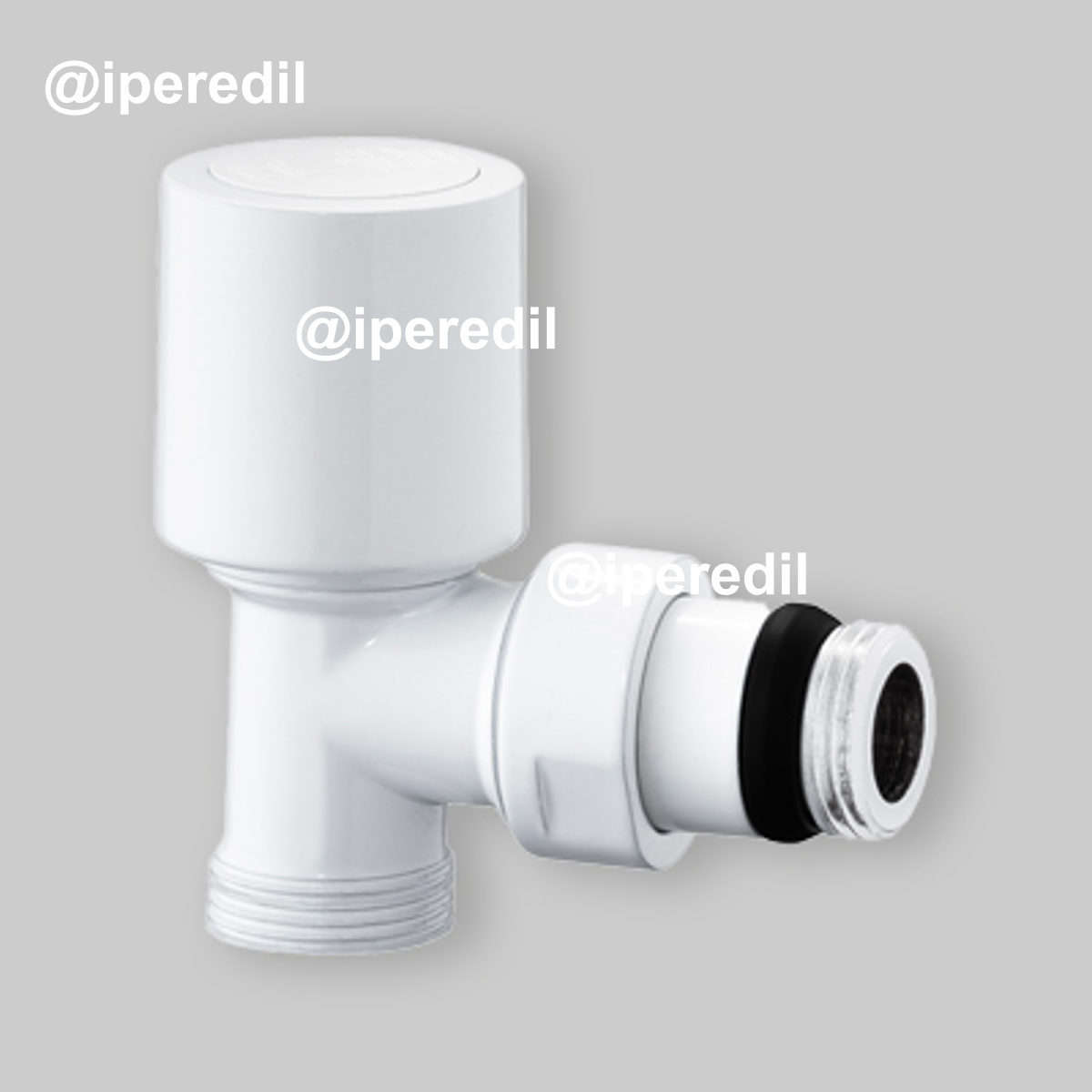 VALVOLA A SQUADRA TERMOSTATIZZABILE ATTACCO RAME, MULTISTRATO E PE-X "AIDA" BIANCA 3/8" - 24x1,5