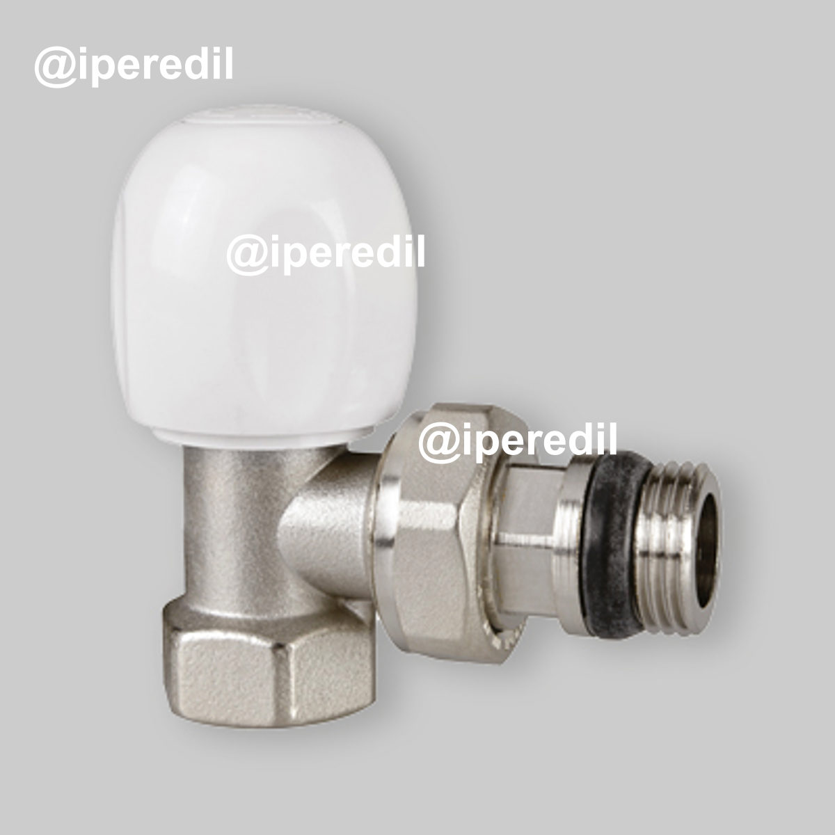 VALVOLA A SQUADRA TERMOSTATIZZABILE ATTACCO TUBO FERRO "TULIPANO" ICMA 1/2" x 1/2"