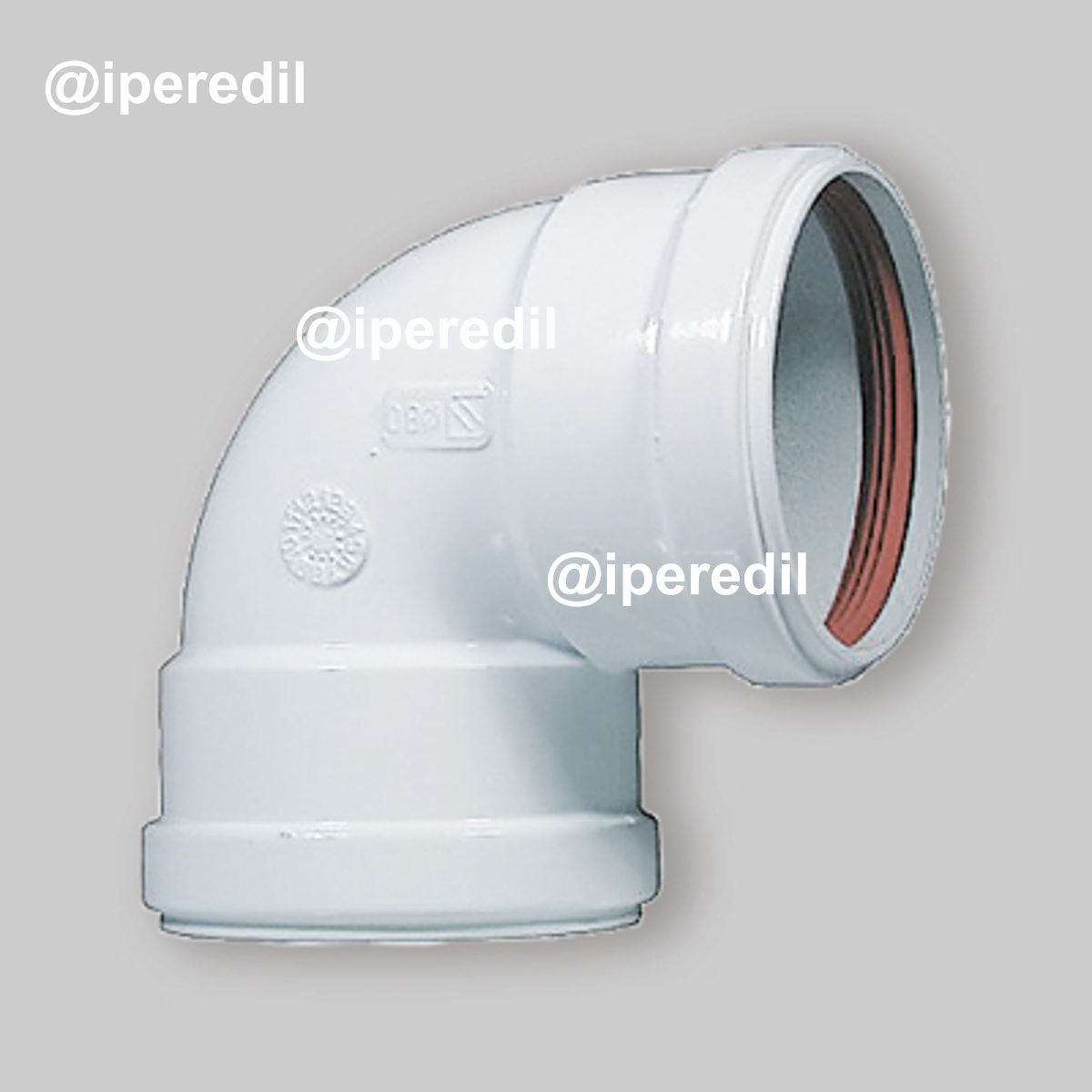 CURVA F/F 90° IN ALLUMINIO CON GUARNIZIONE Ø 80 FF