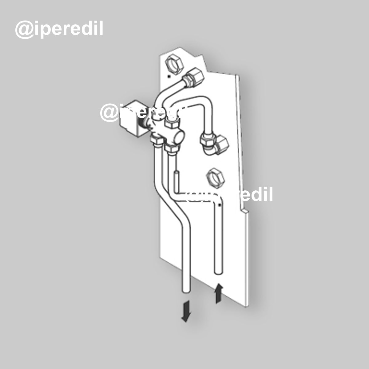 KIT VALVOLA 3 VIE BATTERIA AUSILIARIA AD 1 RANGO PER VENTILCONVETTORE "JOLLY TOP" FERROLI FC BATT 1R